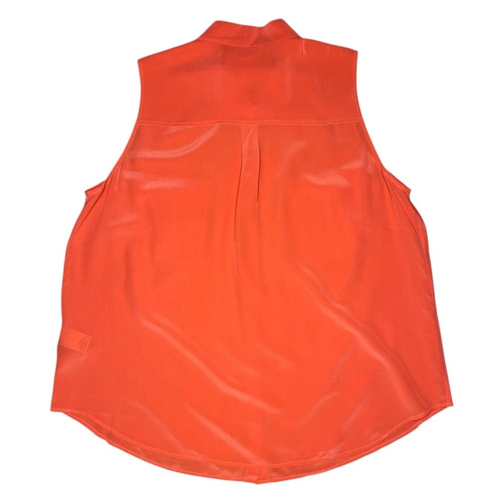 NEW Boden Silk Button Up Sleeveless Shell Blouse Womens Plus 18 Coral Semi Sheer - Picture 2 of 6